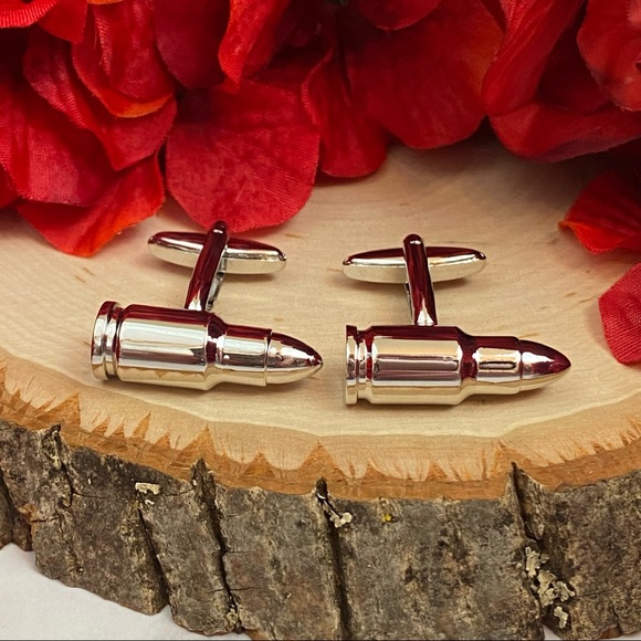 Silver M16 Rifle Bullet NRA Cufflinks - Picture 9 of 16